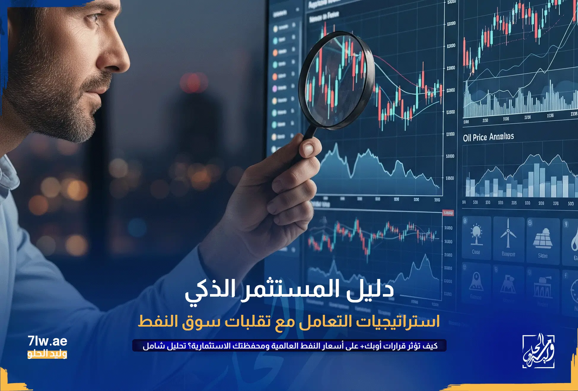 كيف تؤثر قرارات أوبك+ على أسعار النفط العالمية ومحفظتك الاستثمارية؟ تحليل شامل 10 مستثمر يحلل بيانات معقدة على شاشة تعرض مؤشرات أسعار النفط والأسهم والطاقة المتجددة، مما يرمز إلى اتخاذ قرارات استثمارية ذكية ومدروسة.